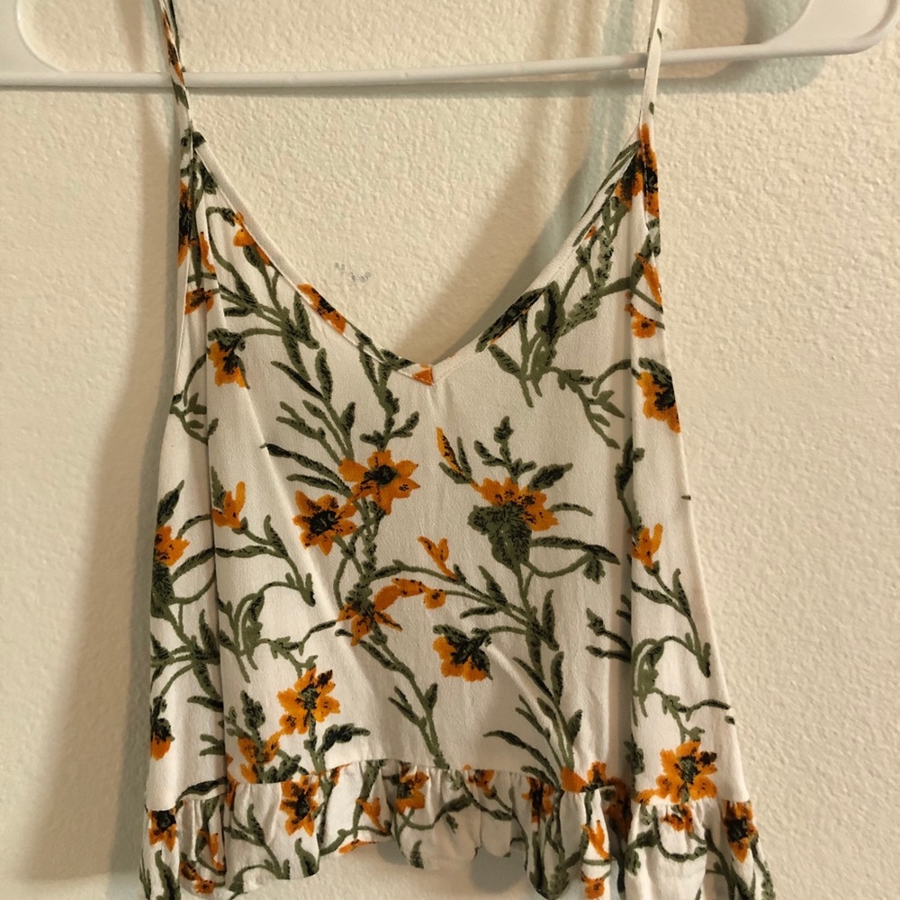 Yellow floral tank top